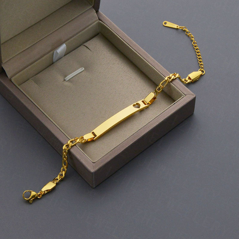 Stainless Steel Hollow Heart Curved Bracelet