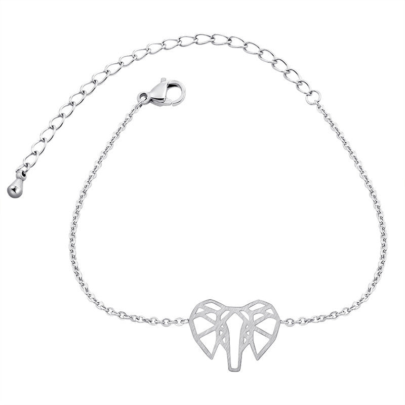 Ladies stainless steel elephant bracelet