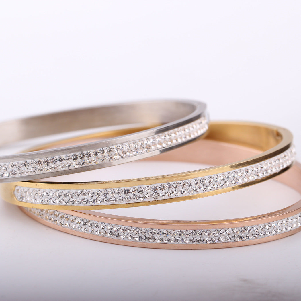 Bracelet en acier inoxydable avec diamants