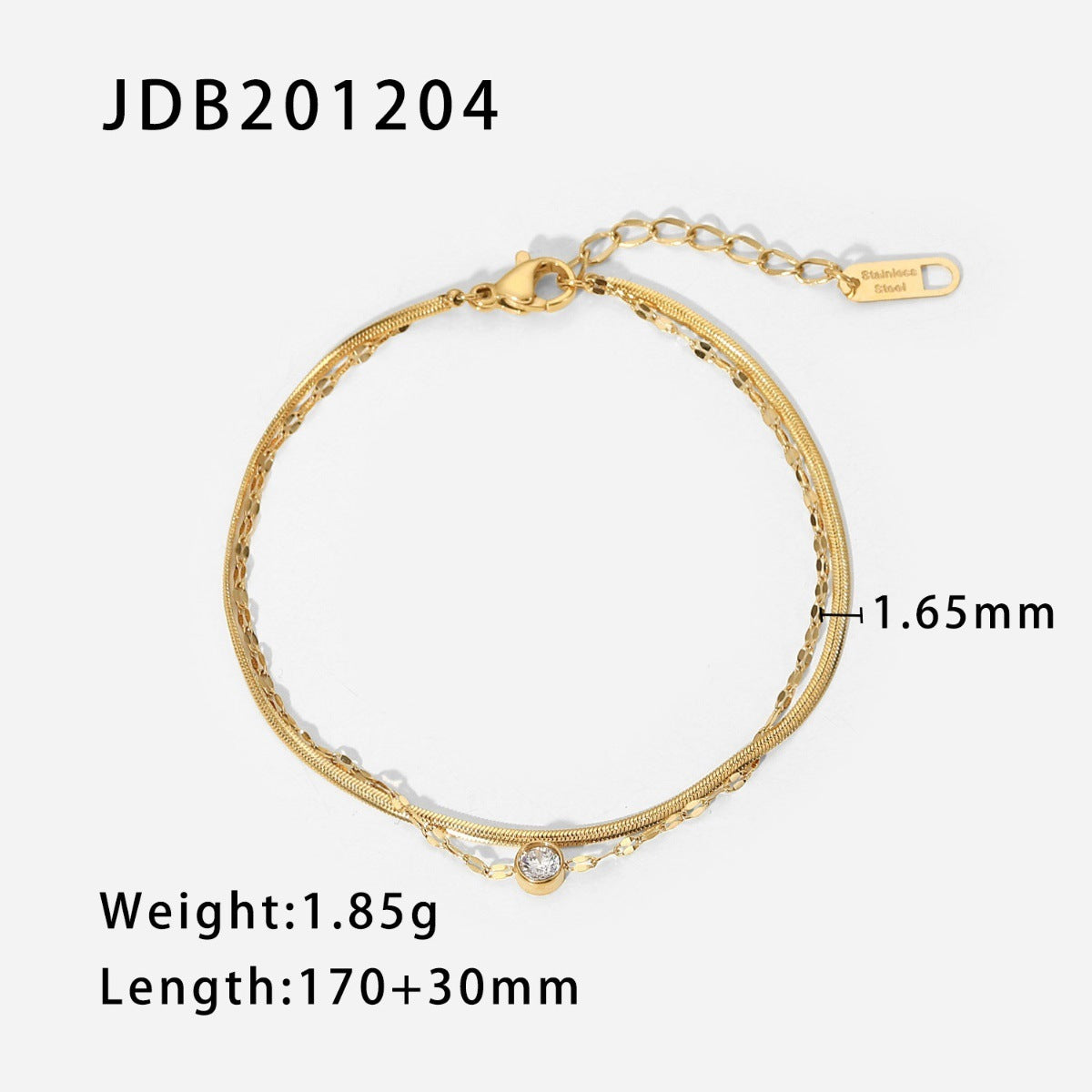 Women's Stainless Steel Gold Pearl Bracelet