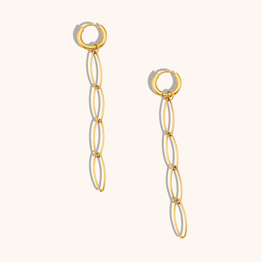 Boucles d'oreilles à clip européennes et américaines en acier inoxydable plaqué or 18 carats