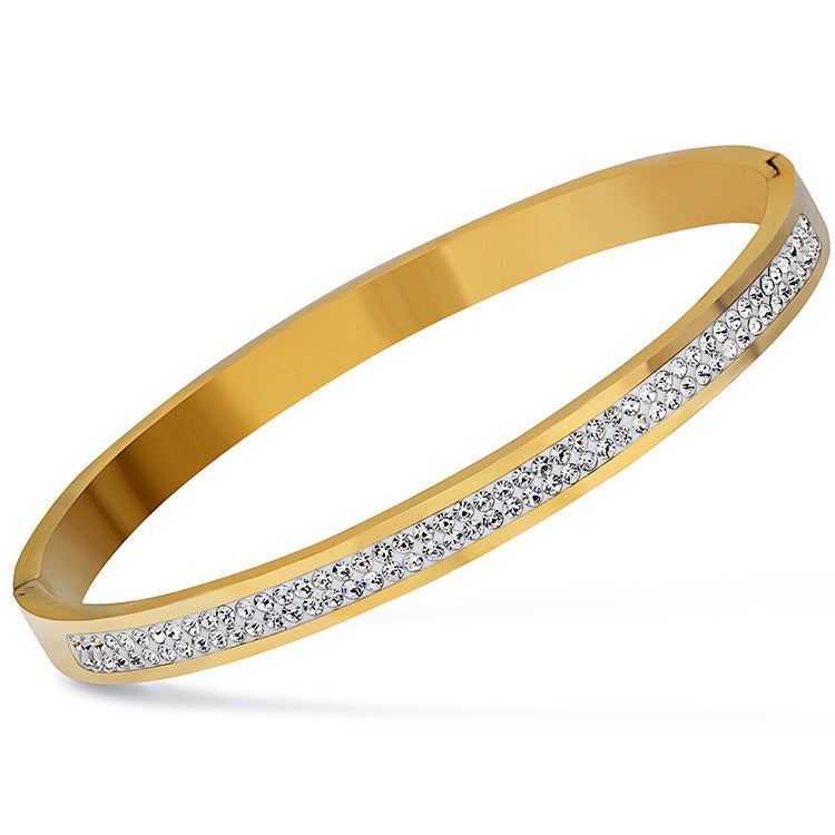 Bracelet en acier inoxydable avec diamants