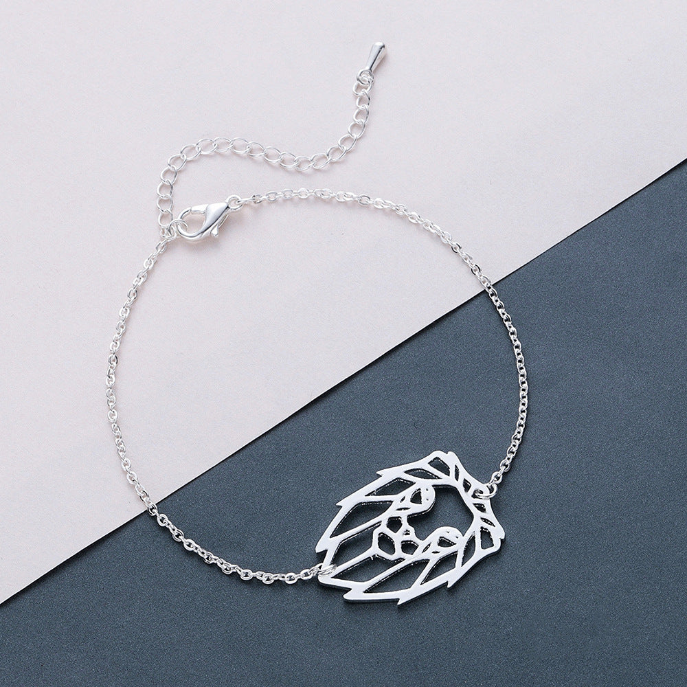 Stainless steel pendant lion bracelet