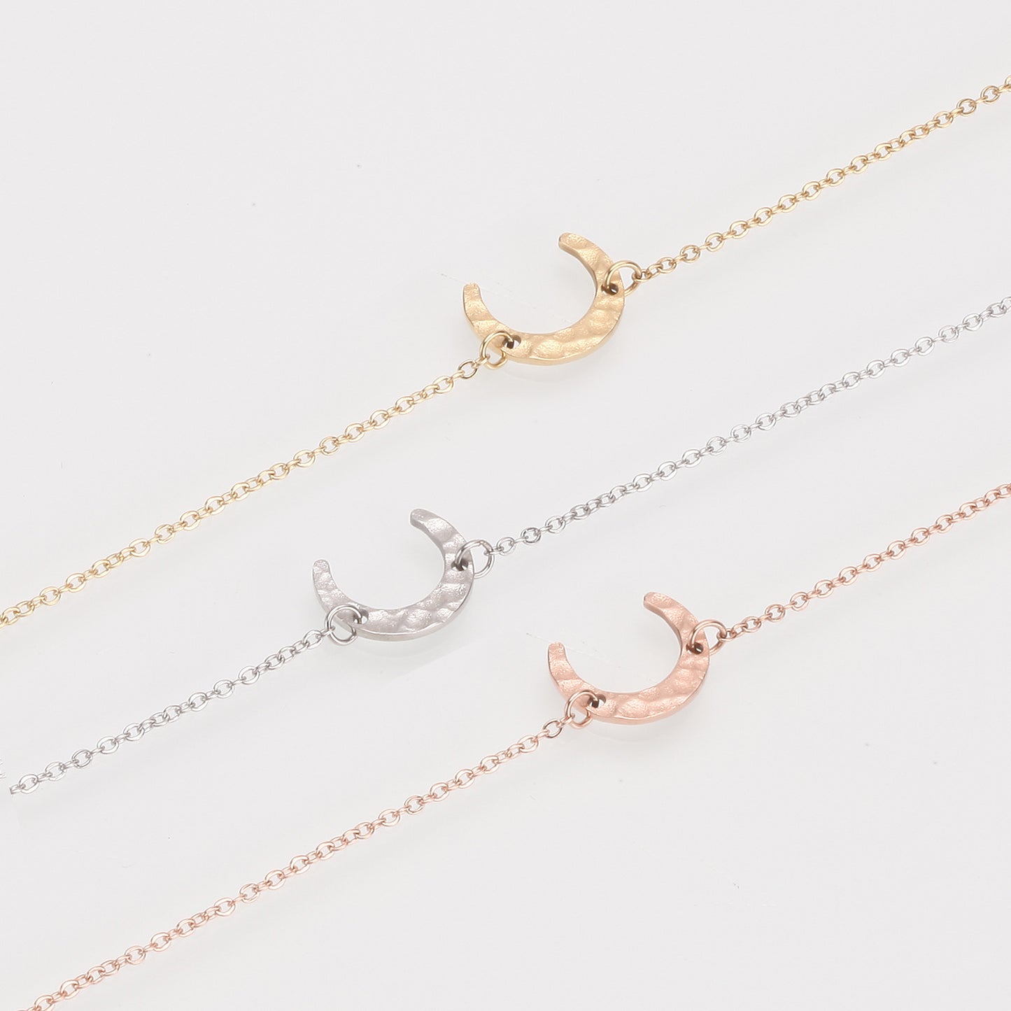 Bracelet chaîne lune en acier inoxydable