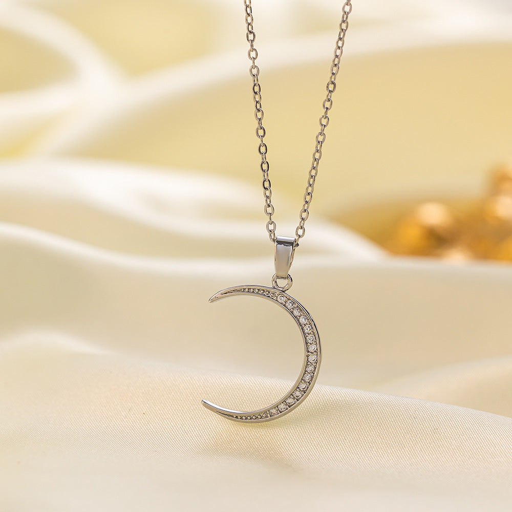 Collier en acier inoxydable pour femme, pendentif en or plaqué cuivre, chaîne de clavicule, cadeau pour mère et petite amie