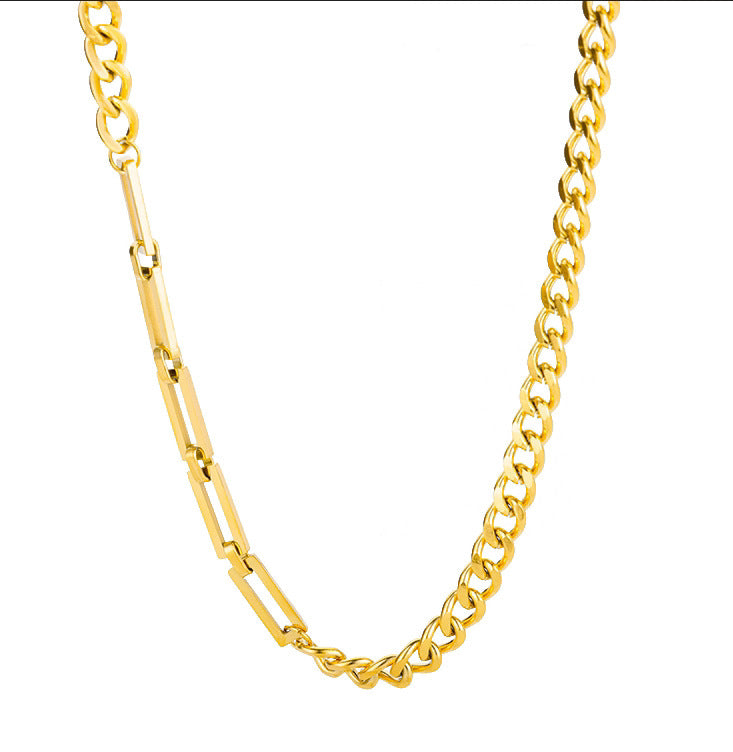 Collier pour femme en acier inoxydable plaqué or 18 carats, chaîne serpent ronde à perles minimaliste, style européen et américain
