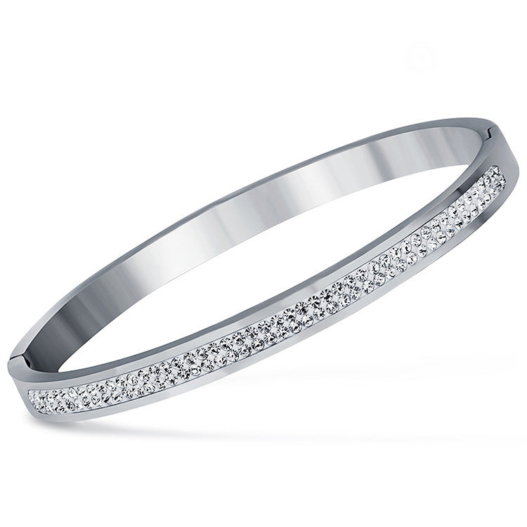 Bracelet en acier inoxydable avec diamants