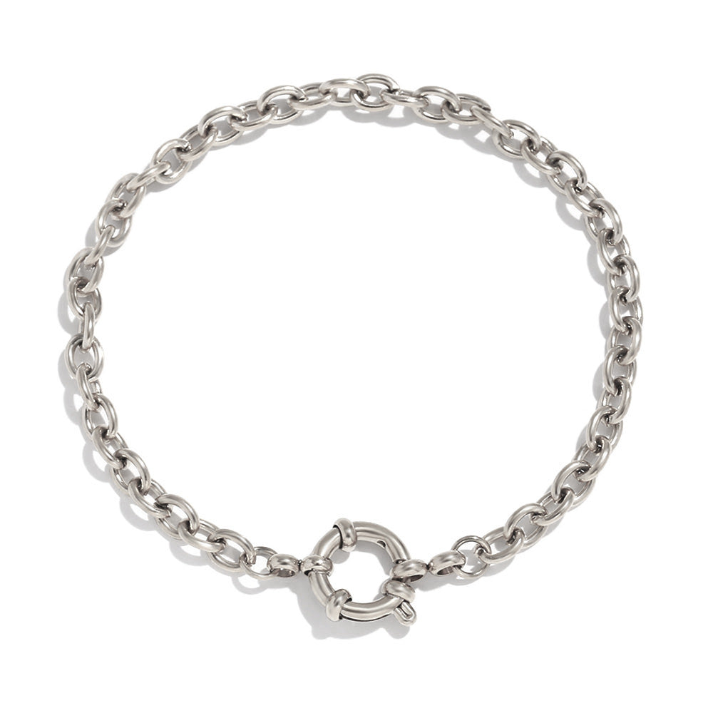 Bracelet à clip avec boucle en acier inoxydable plaqué or 18 carats, chaîne simple et tendance, style européen et américain