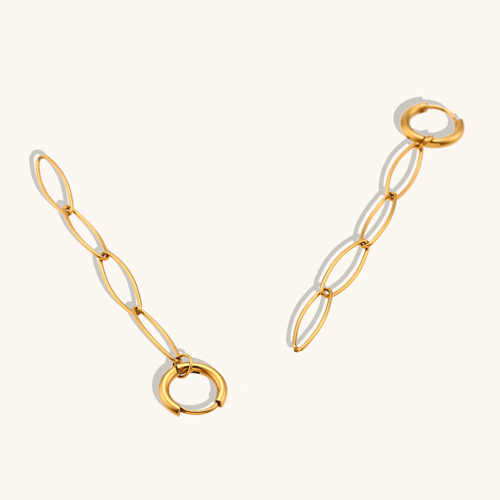 Boucles d'oreilles à clip européennes et américaines en acier inoxydable plaqué or 18 carats