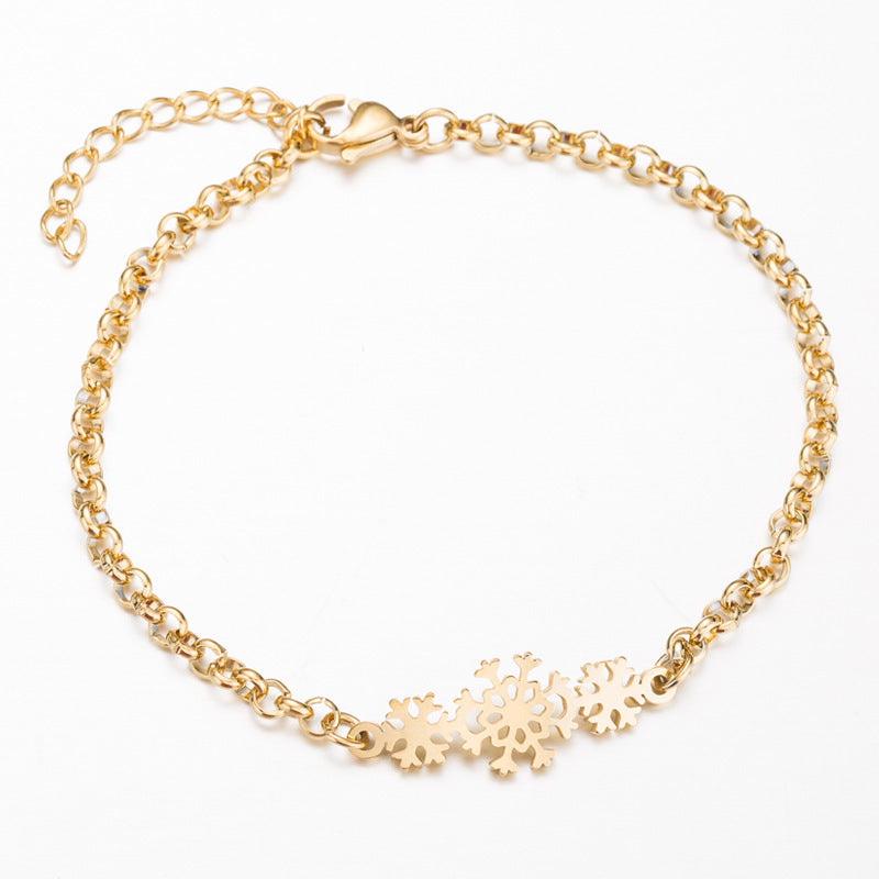 Bracelet en acier inoxydable flocon de neige