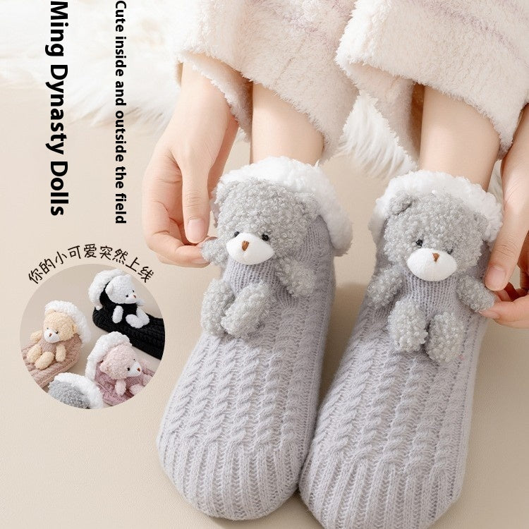 Chaussettes Mika rembourrées et chaudes, en laine d'agneau
