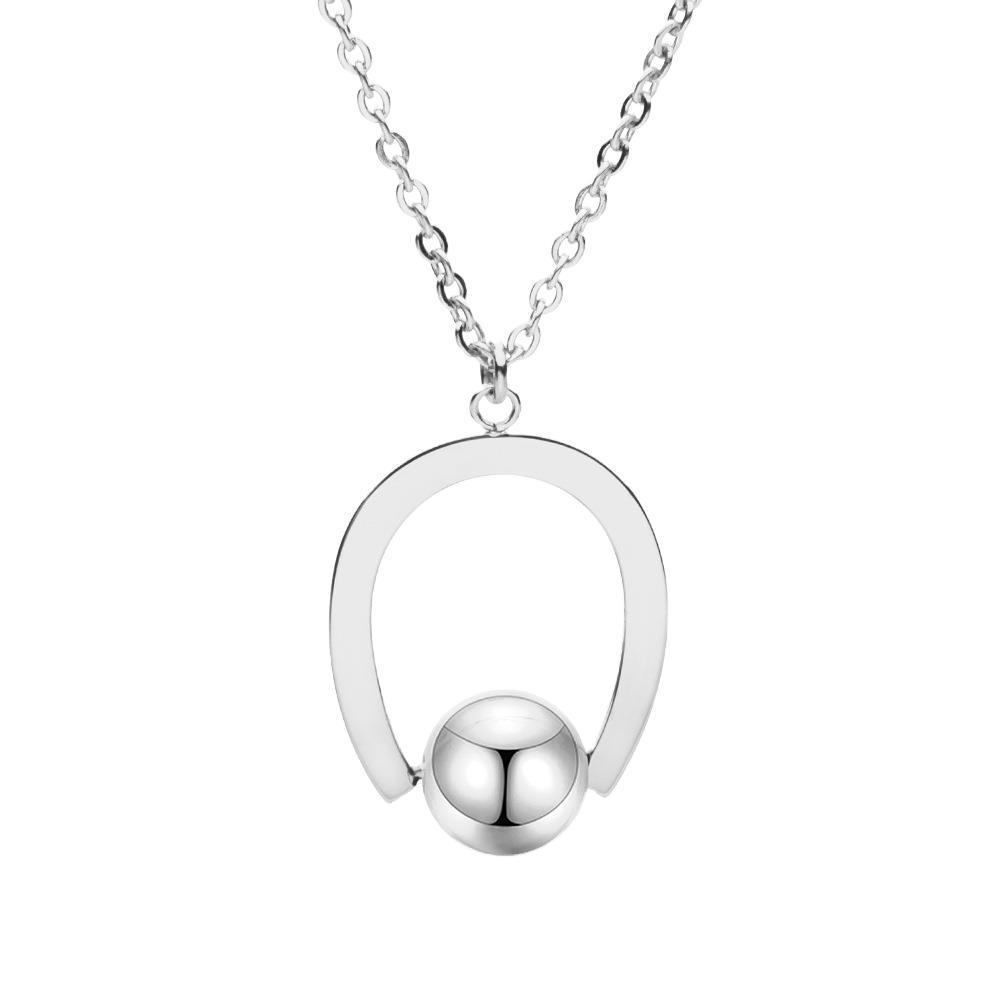Collier de Saint-Valentin avec chaîne à billes en acier inoxydable