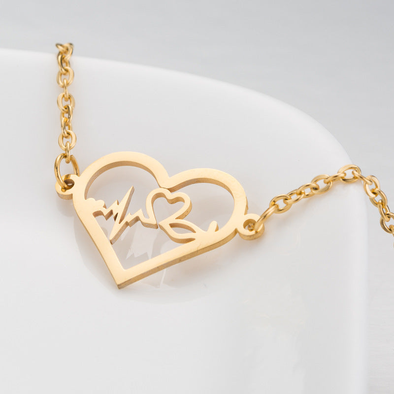 Bracelet ECG en acier inoxydable pour femme