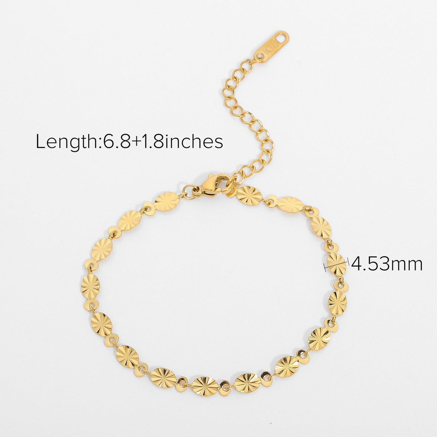 Handmade Flower Chain Bracelet Oval Petal Stainless Steel Bracelet Bracelet Ornament