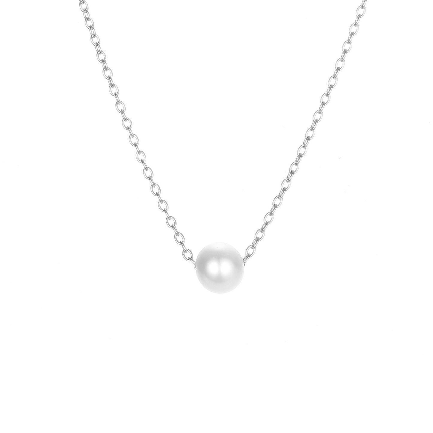 Collier en acier inoxydable avec pendentif en perle