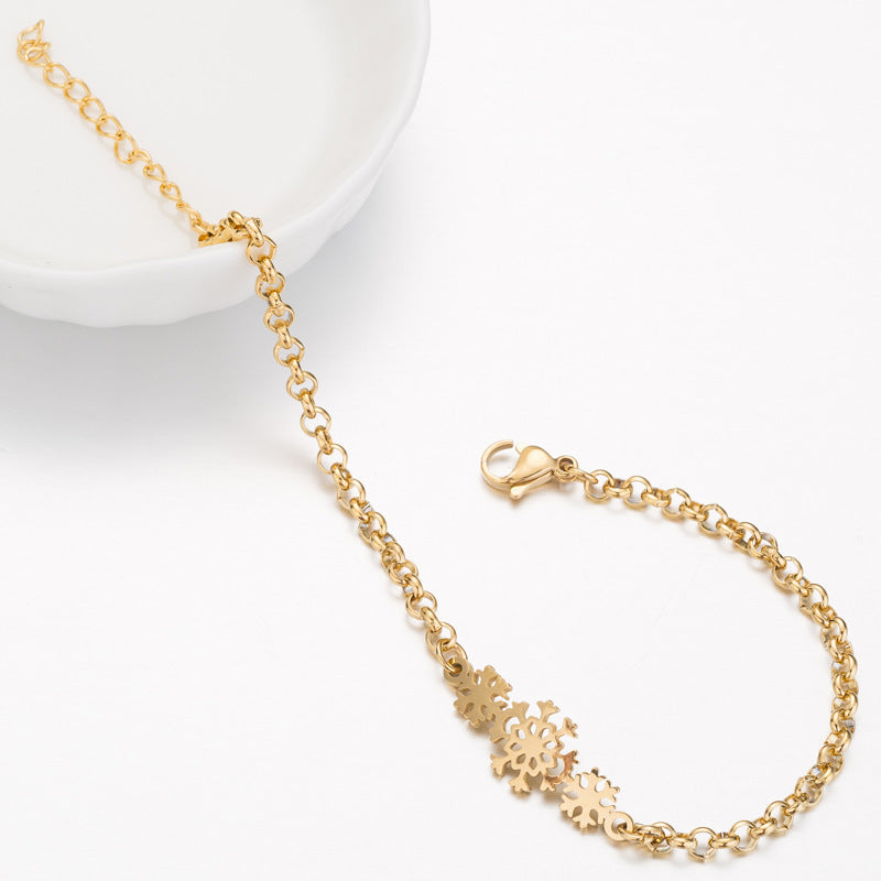 Bracelet en acier inoxydable flocon de neige