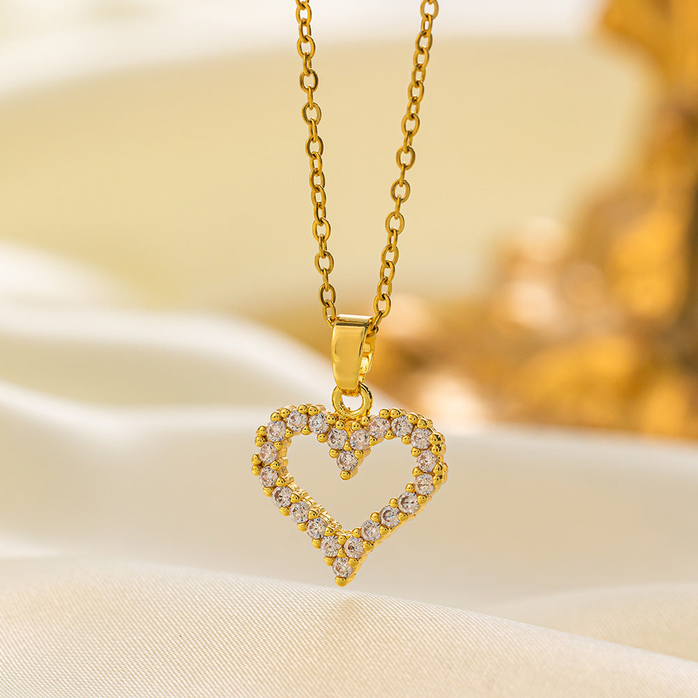 Collier en acier inoxydable pour femme, pendentif en or plaqué cuivre, chaîne de clavicule, cadeau pour mère et petite amie