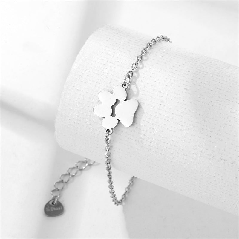 Bracelet patte de chien en acier inoxydable