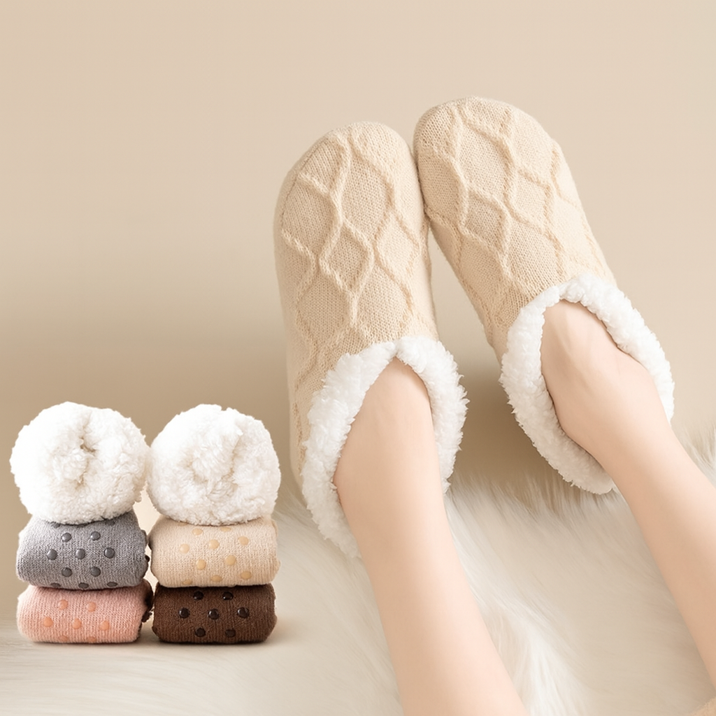 Chaussons courts et chauds en coton pour l'hiver