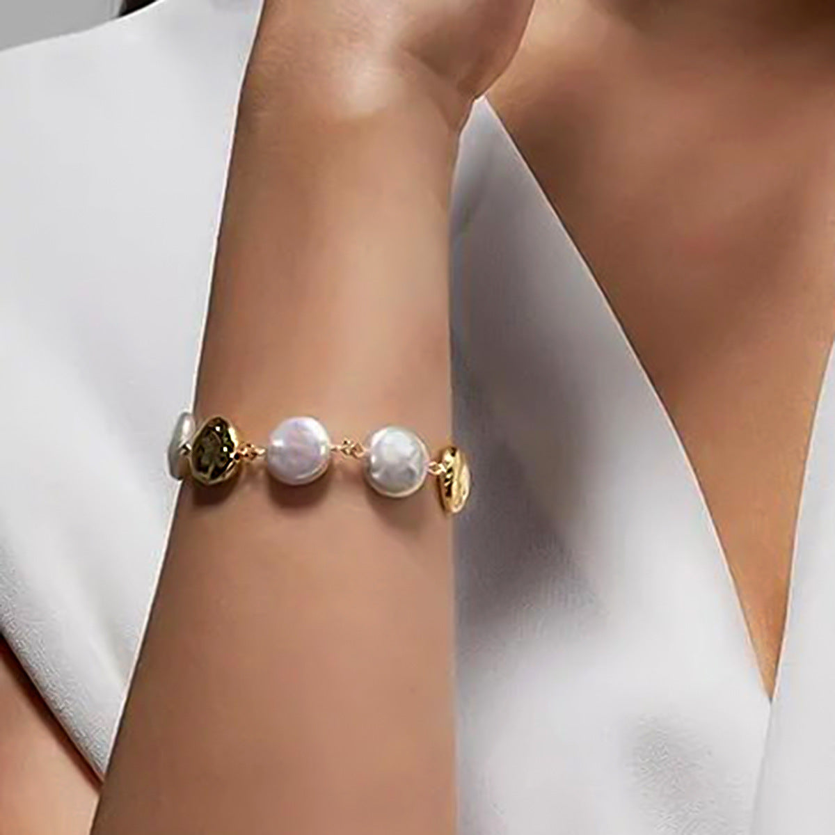 Stainless Steel Pearl Retro Personalized Bracelet