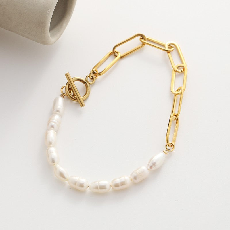 Bracelet à coutures en chaîne en acier inoxydable