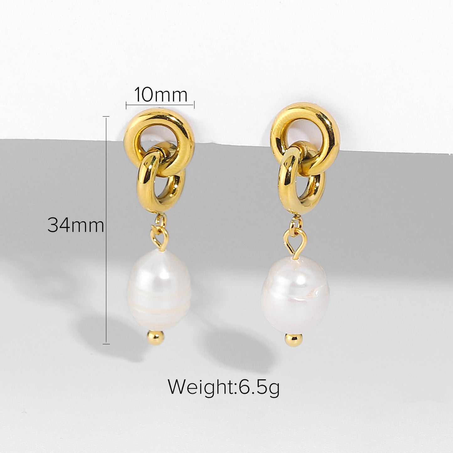 Boucles d'oreilles pendantes en acier inoxydable plaqué or pour femme