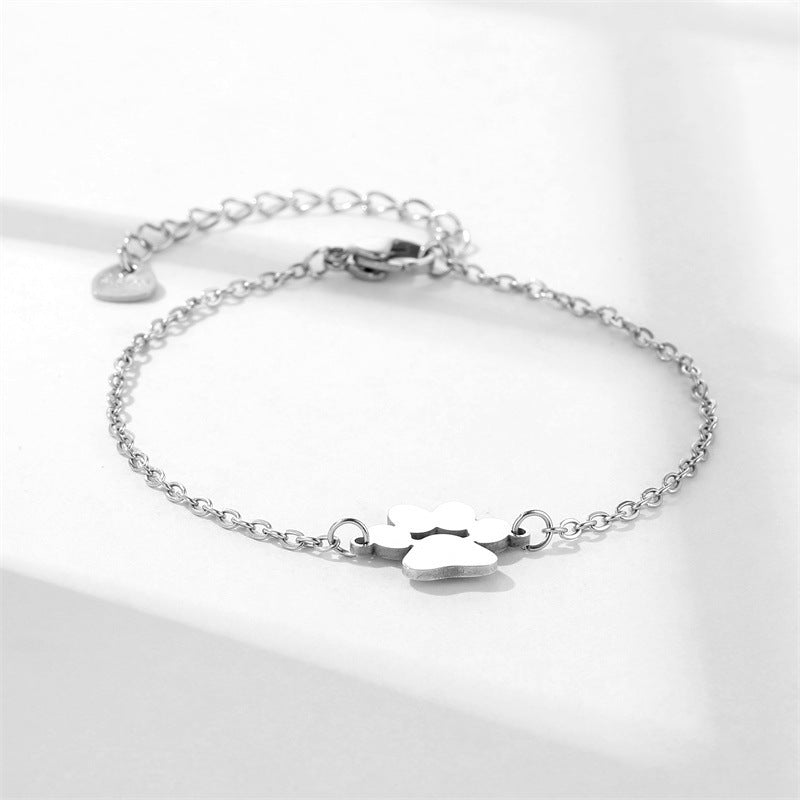 Bracelet patte de chien en acier inoxydable