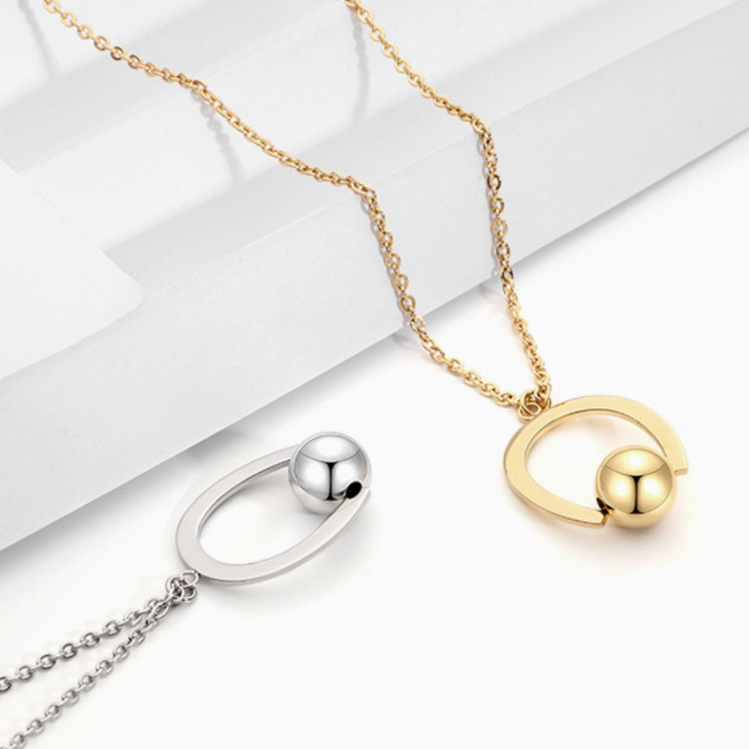 Collier de Saint-Valentin avec chaîne à billes en acier inoxydable