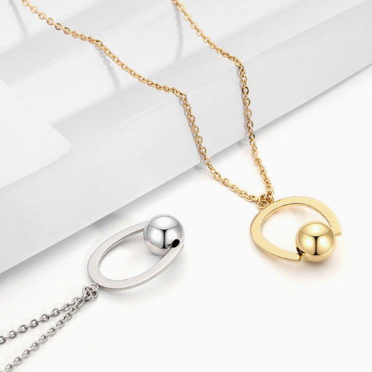 Collier de Saint-Valentin avec chaîne à billes en acier inoxydable