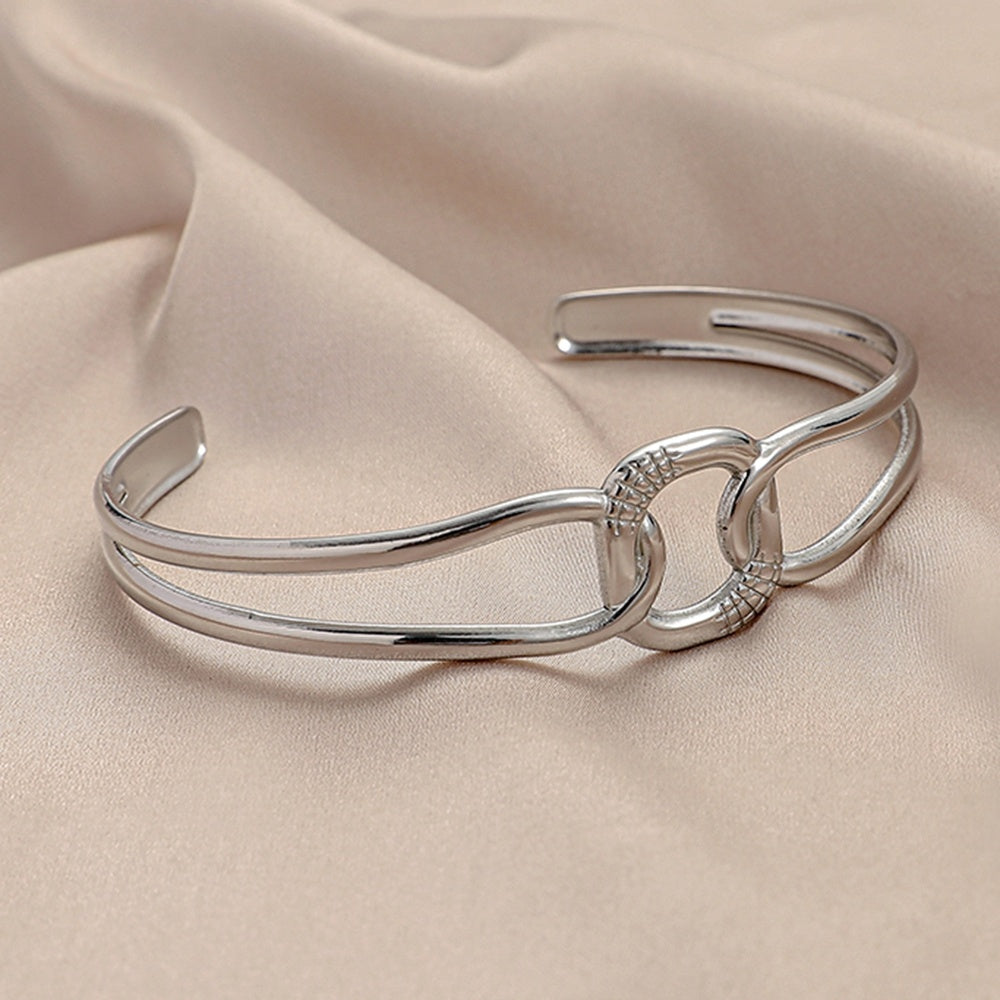 Stainless Steel Square Interlaced Line  Bracelet