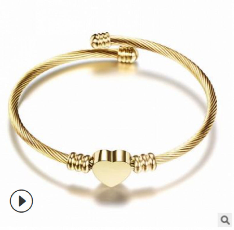 Love Bracelet Cable Wire Stainless Steel Wire Braided Bracelet