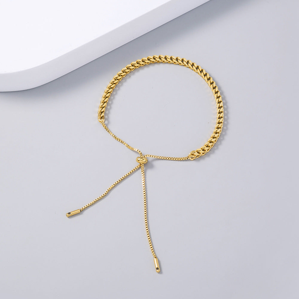 Bracelet simple réglable en acier inoxydable pour femme