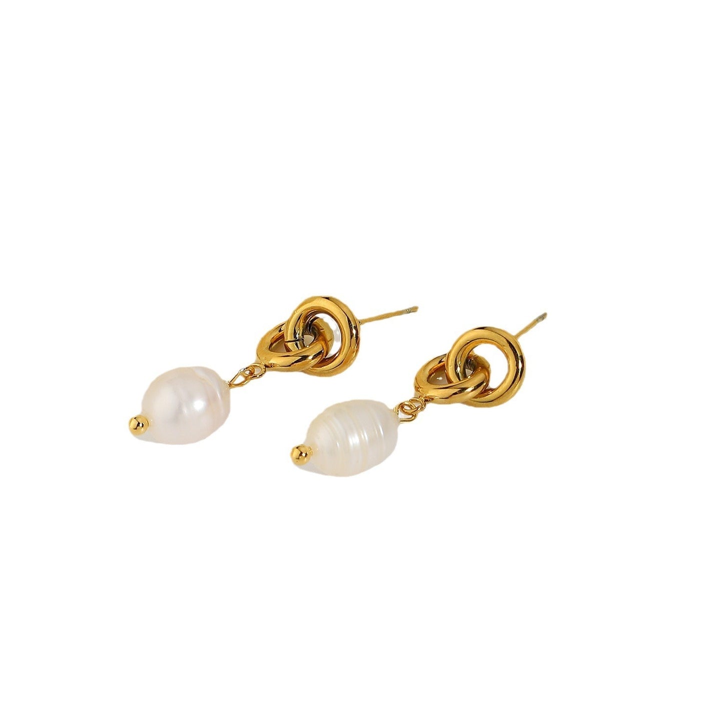 Boucles d'oreilles pendantes en acier inoxydable plaqué or pour femme