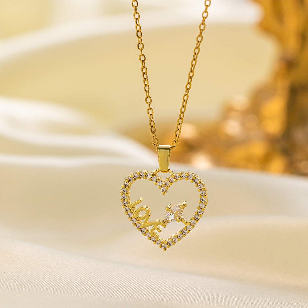 Collier en acier inoxydable pour femme, pendentif en or plaqué cuivre, chaîne de clavicule, cadeau pour mère et petite amie