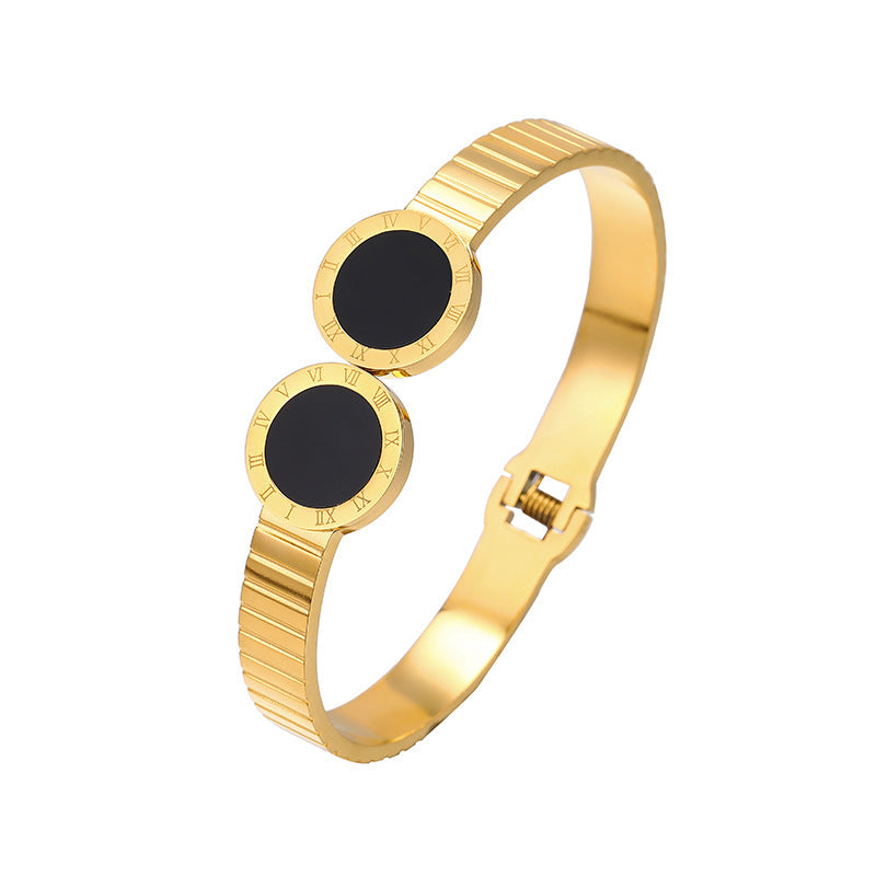 Bracelet en acier inoxydable grand teint avec chiffres romains